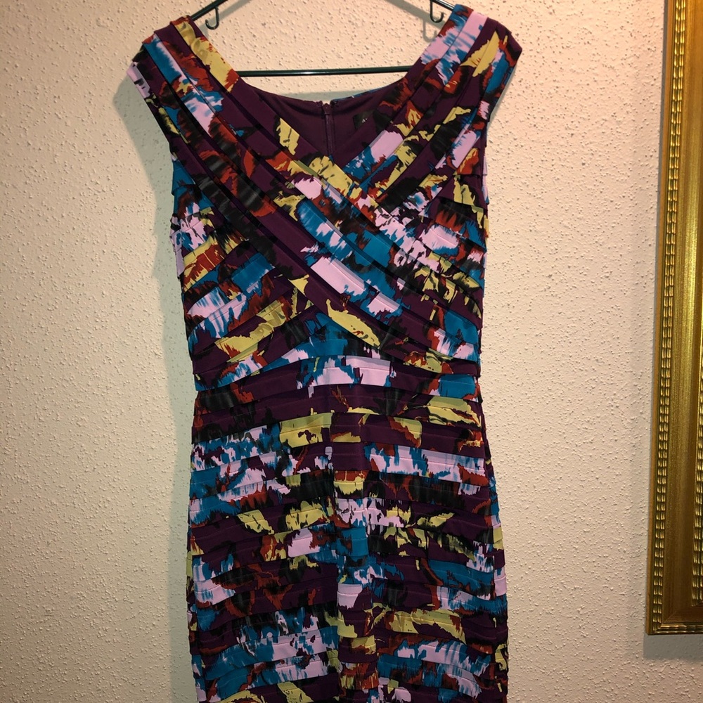 Colorful design evening dress, good condition